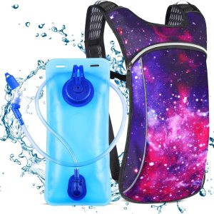 Rave Hydration Pack, Hydration Backpack with 2L Hydration Bladder, Festival Essential Water Backpack for Hiking, Running, Cycling, and Music Festivals